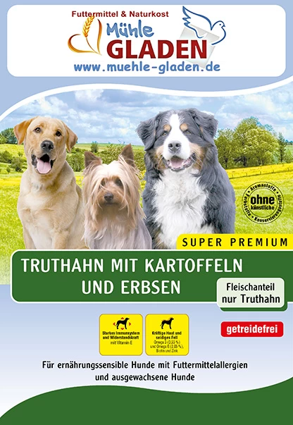 Gladen Truthahn Mit Kartoffel & Erbsen 5kg 1 Gladen Truthahn Mit Kartoffel & Erbsen 5kg